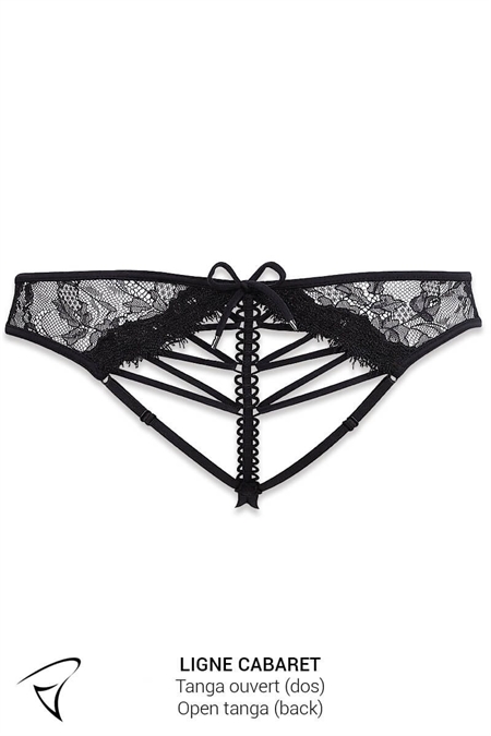 ENSEMBLE SOUTIEN-GORGE DEMI SEINS AVEC TANGA OUVERT ET HARNAIS