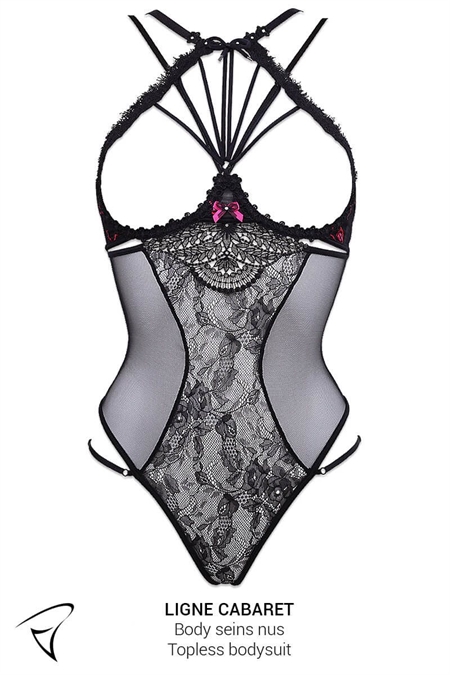 ENSEMBLE CORPS DE BODY ET SOUTIEN-GORGE SEINS NUS