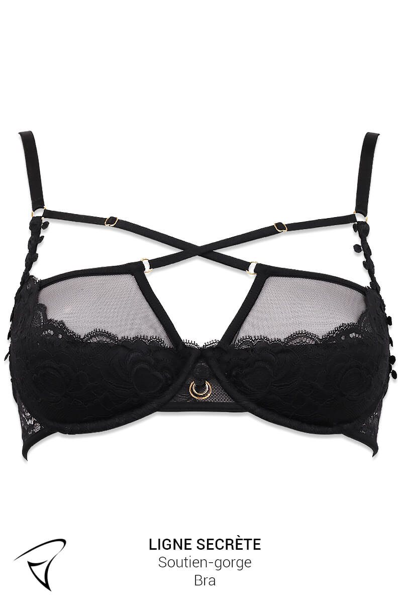 MIZSPISE Lingerie Sexy Femme - Ensemble Maille Transparente Soutien-Gorge Et Culotte