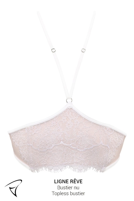 ENSEMBLE BUSTIER SG 1/2 S & TANGA OUVERT & PJ